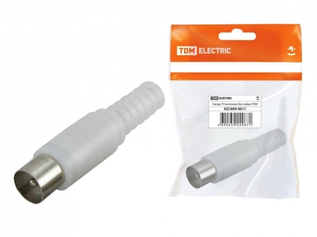 TDM ELECTRIC SQ1809-0011 Гнездо TV антенное пласт. без пайки белое, инд. упаковка TDM